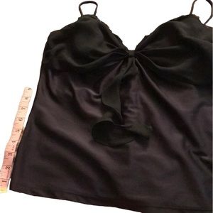 WD.NY XL black satin bra top camisole back zip adjustable straps has stretch